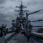 US Navy Arleigh Burke Missile Destroyer Transits the Taiwan Strait