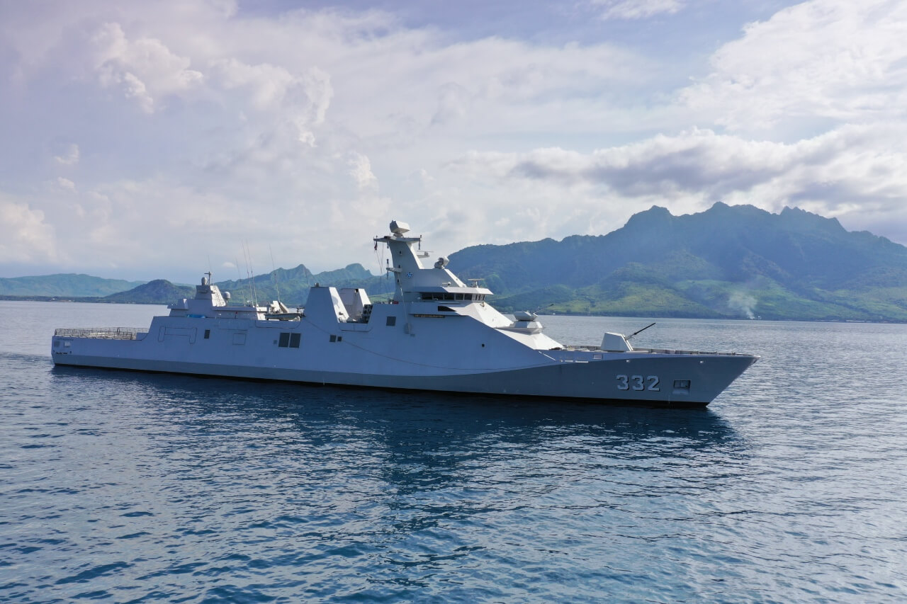 The Indonesian Navy’s SIGMA 10514 Martadinata-class frigate KRI I Gusti Ngurah Rai is pictured at sea. The Damen-designed Martadinata frigates were built in Indonesia. Augmented Reality (AR) simulation technologies can help shipbuilders generate and use 3-D designs.