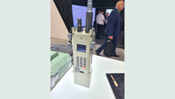 The French Army’s new ESRP handheld radio is a single channel system providing power outputs of up to five watts.