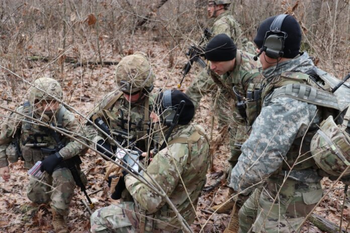 US Army Soldiers with Communications Equipment