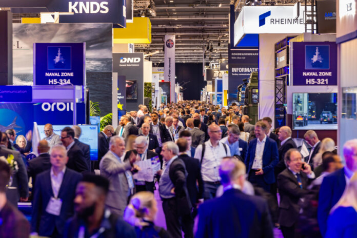 A bustling walkway at DSEI 2023