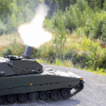 Netherlands Army Fielding Turreted Mortars Mjölner CV90 firing